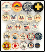 WWI GROUP OF 23 BUTTONS MOST INCLUDING "WELCOME HOME."