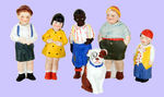 COMPLETE SET OF COMIC CHARACTER BISQUE NODDERS.