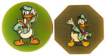 DONALD DUCK PAIR OF RARE LATE 1930s CATALIN PLASTIC PENCIL SHARPENERS.