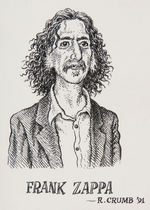 ROBERT CRUMB ORIGINAL FRANK ZAPPA ART FOR THE NEW YORKER.