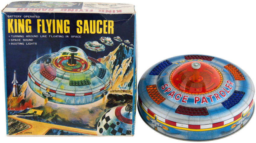 1960's King Flying store Saucer Space Patroller X-081 Battery Operated KO Japan Toy In Box