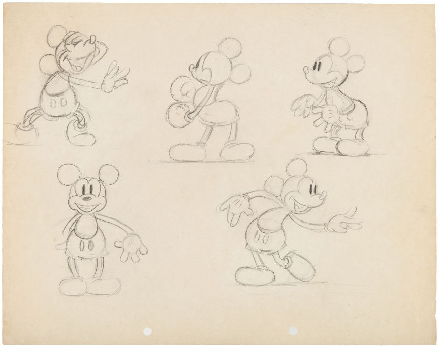 Hake's - MICKEY MOUSE CHARACTER STUDIES ORIGINAL ART.