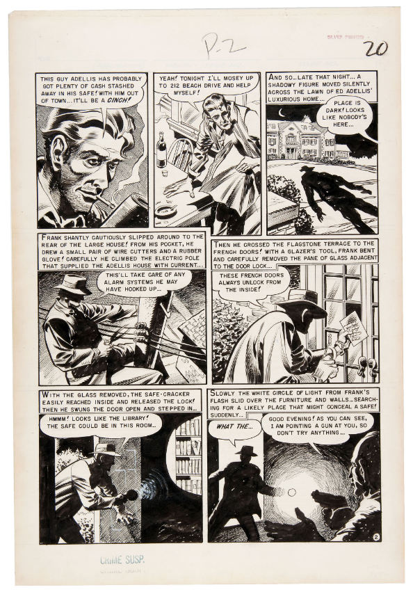 Hake's - JACK DAVIS EC COMIC “CRIME SuspenStories” ORIGINAL ART PAGE.