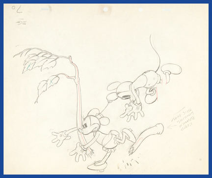 Hake's - MICKEY'S RIVAL PRODUCTION DRAWING PAIR FEATURING MICKEY ...