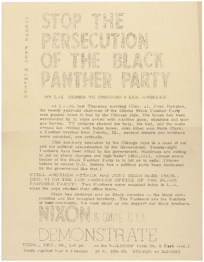 Hake's - BLACK PANTHER 1969-1970 HANDBILLS NAMING FRED HAMPTON, WM ...