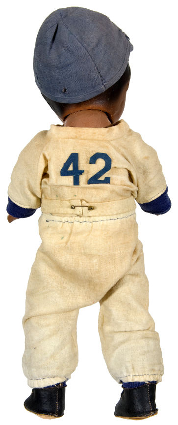 Hake's - JACKIE ROBINSON DODGERS COMPOSITION DOLL WITH ORIGINAL TAG.