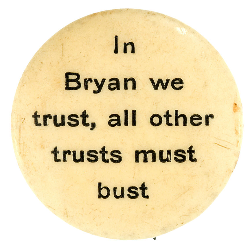 Hake's - BRYAN UNLISTED 1900 SLOGAN BUTTON.