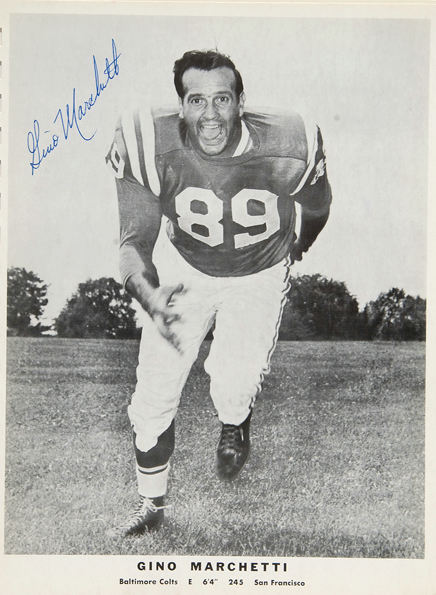 : GINO MARCHETTI BALTIMORE COLTS 8X10 SPORTS ACTION