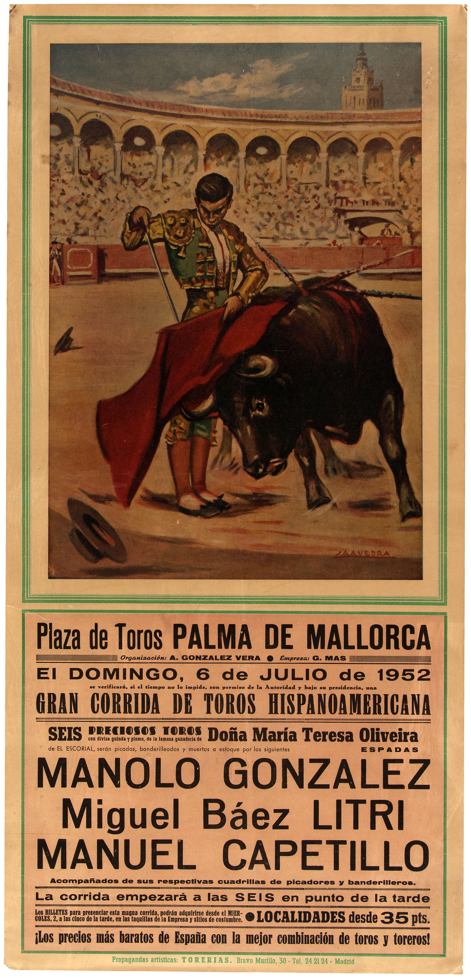 Hake S Palma De Mallorca Spanish Bullfighting Poster Pair