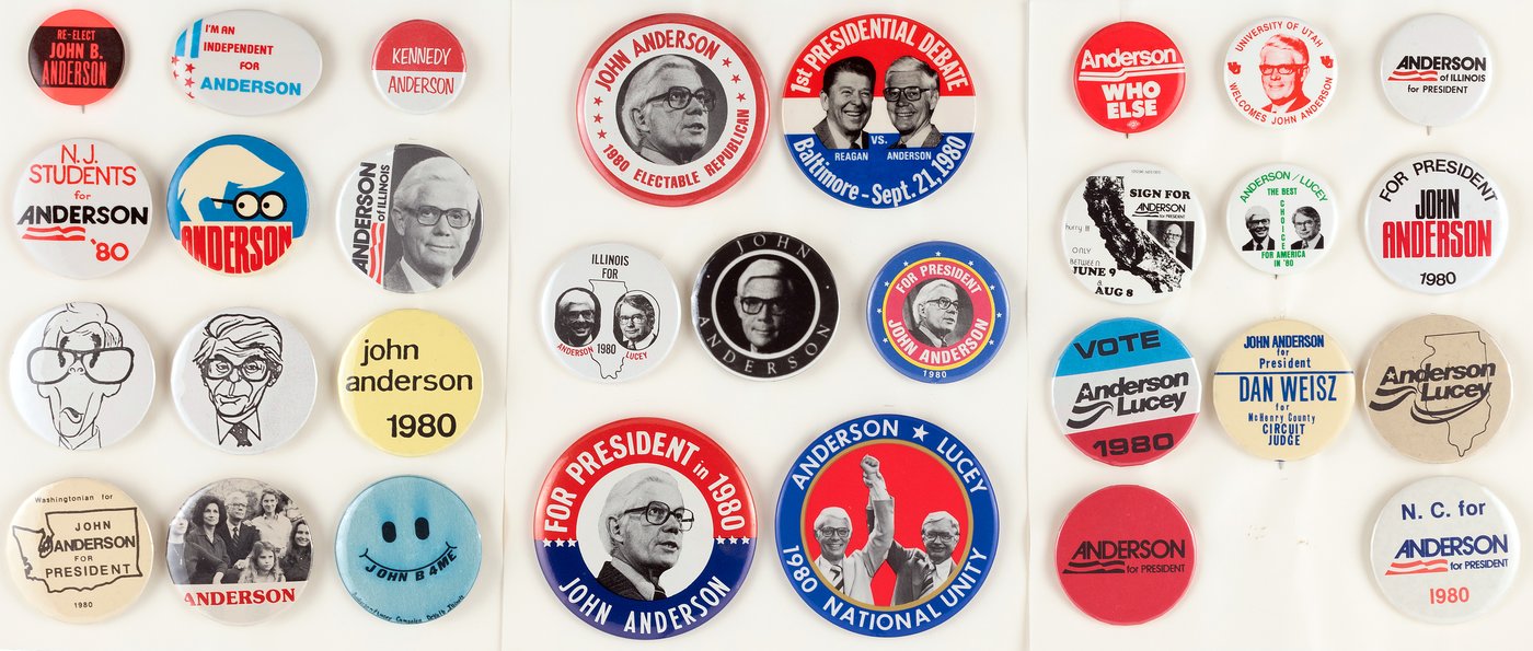 Hake's - JOHN ANDERSON 81 BUTTON COLLECTION.