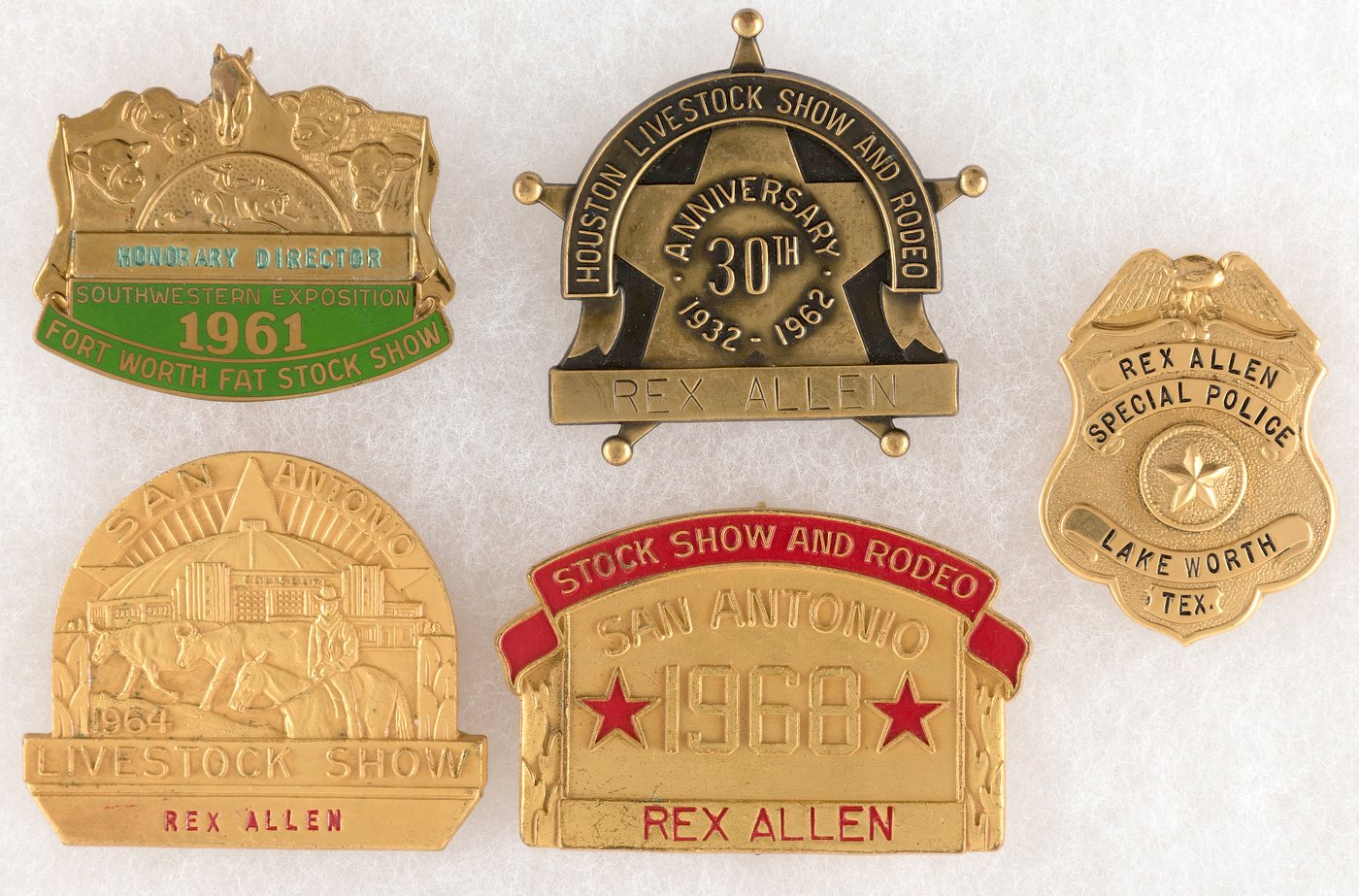 Hake's - REX ALLEN PERSONAL BADGE LOT.