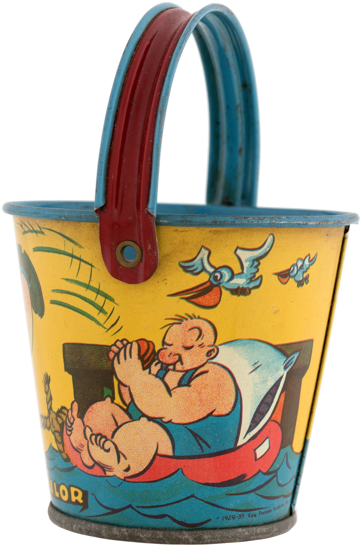 Hake's - "POPEYE THE SAILOR" SMALL TIN SAND PAIL.