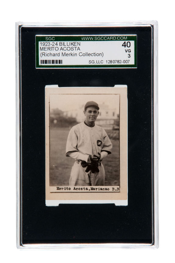 Hake's - 1923-1924 BILLIKEN MERITO ACOSTA SGC 40 VG 3 (RICHARD MERKIN ...