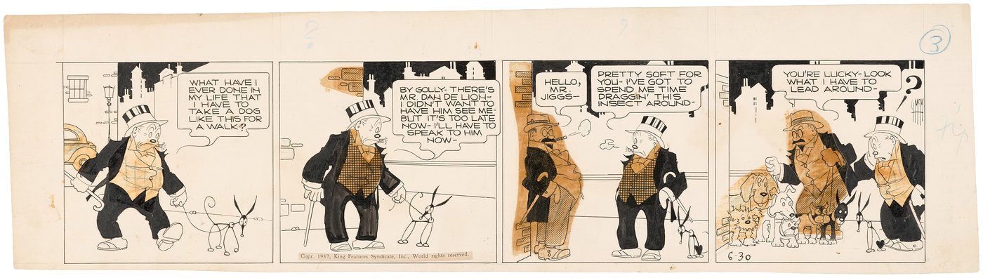 Hake S Bringing Up Father 1937 Daily Strip Original Art By George Mcmanus