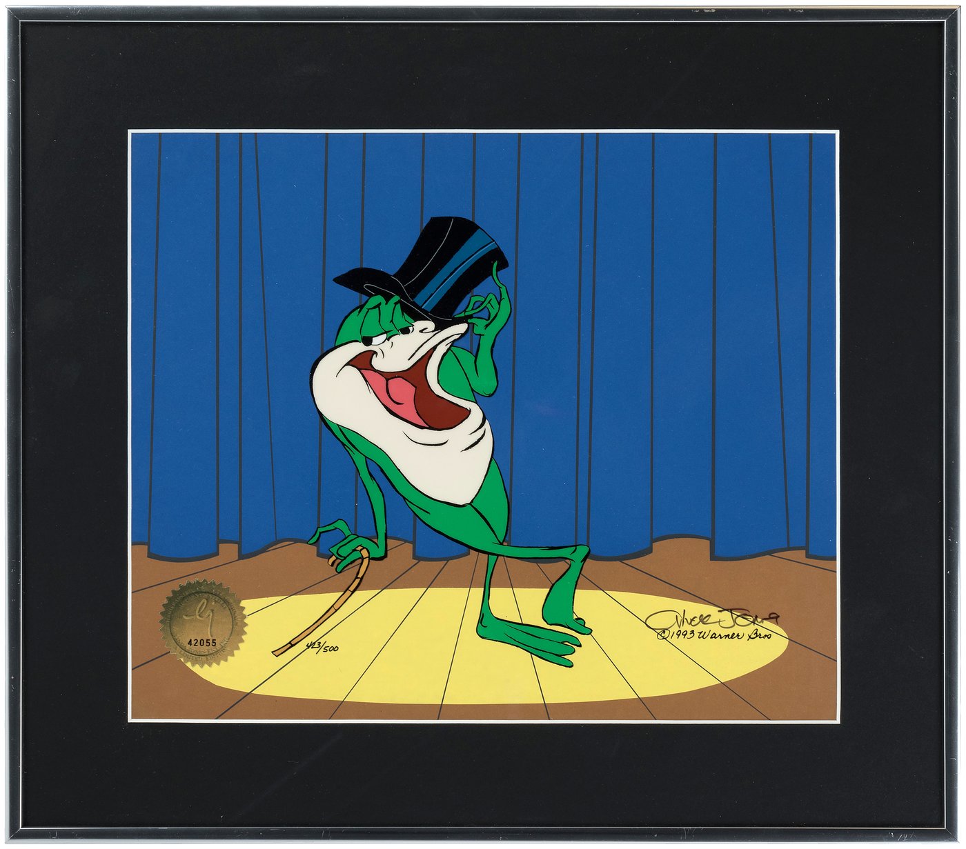 Hake's - CHUCK JONES SIGNED LIMITED EDITION MICHIGAN J. FROG SERICEL.