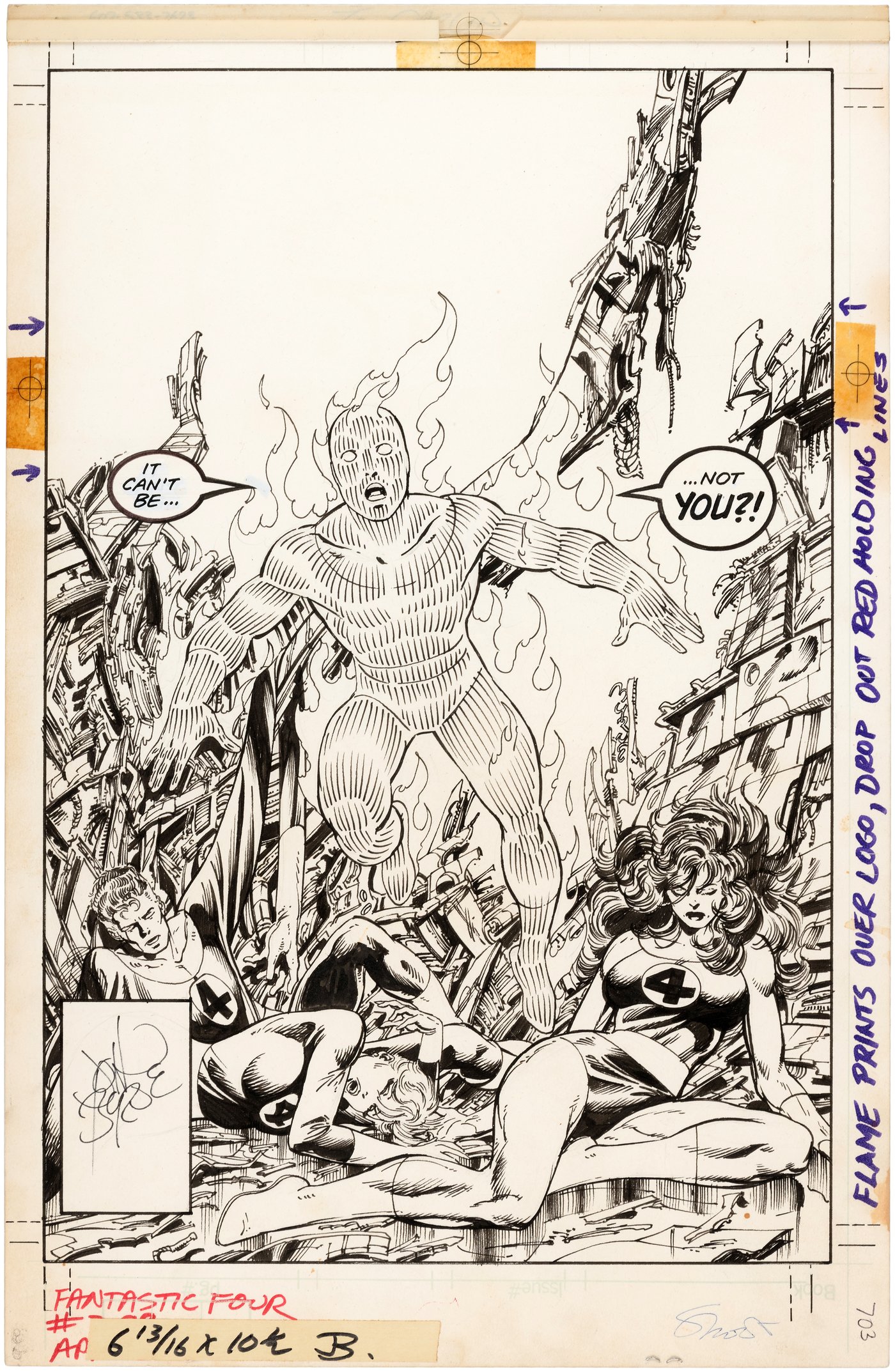 Hake's - "FANTASTIC FOUR" #289 COMIC BOOK COVER ORIGINAL ART BY JOHN BYRNE.