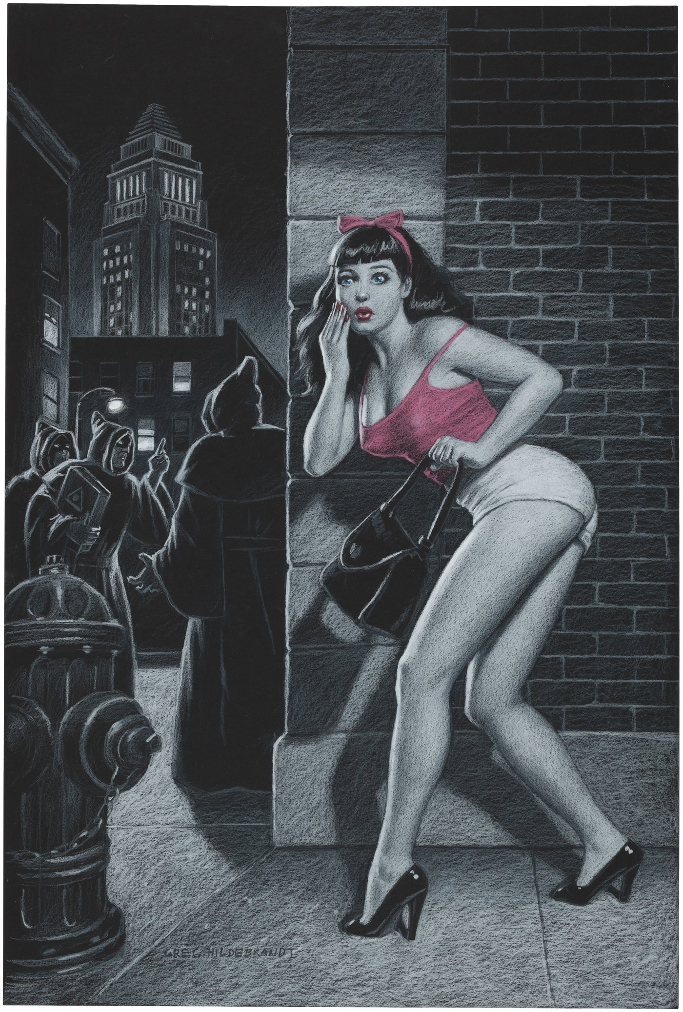 Hake S Bettie Page Original Art By Greg Hildebrandt