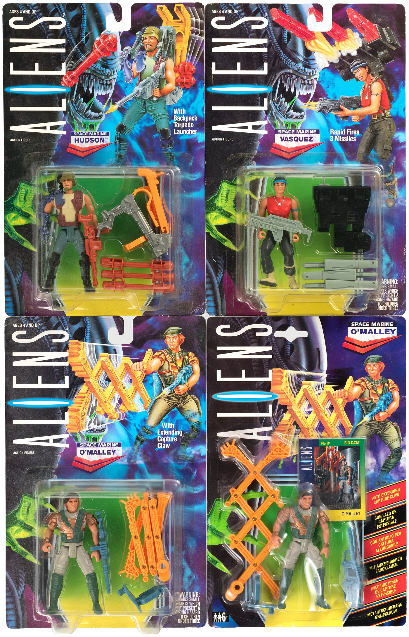 Hake's - SERIES 3 KENNER ALIENS VASQUEZ, HUDSON, O'MALLEY SET OF FOUR ...