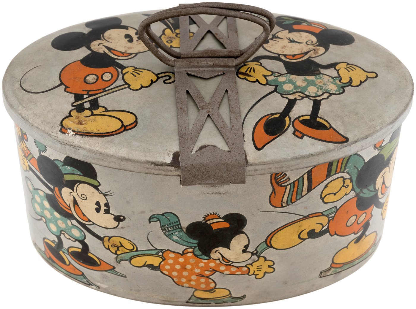 Hake's - MICKEY MOUSE ITALIAN BISCUIT TIN/LUNCH PAIL.