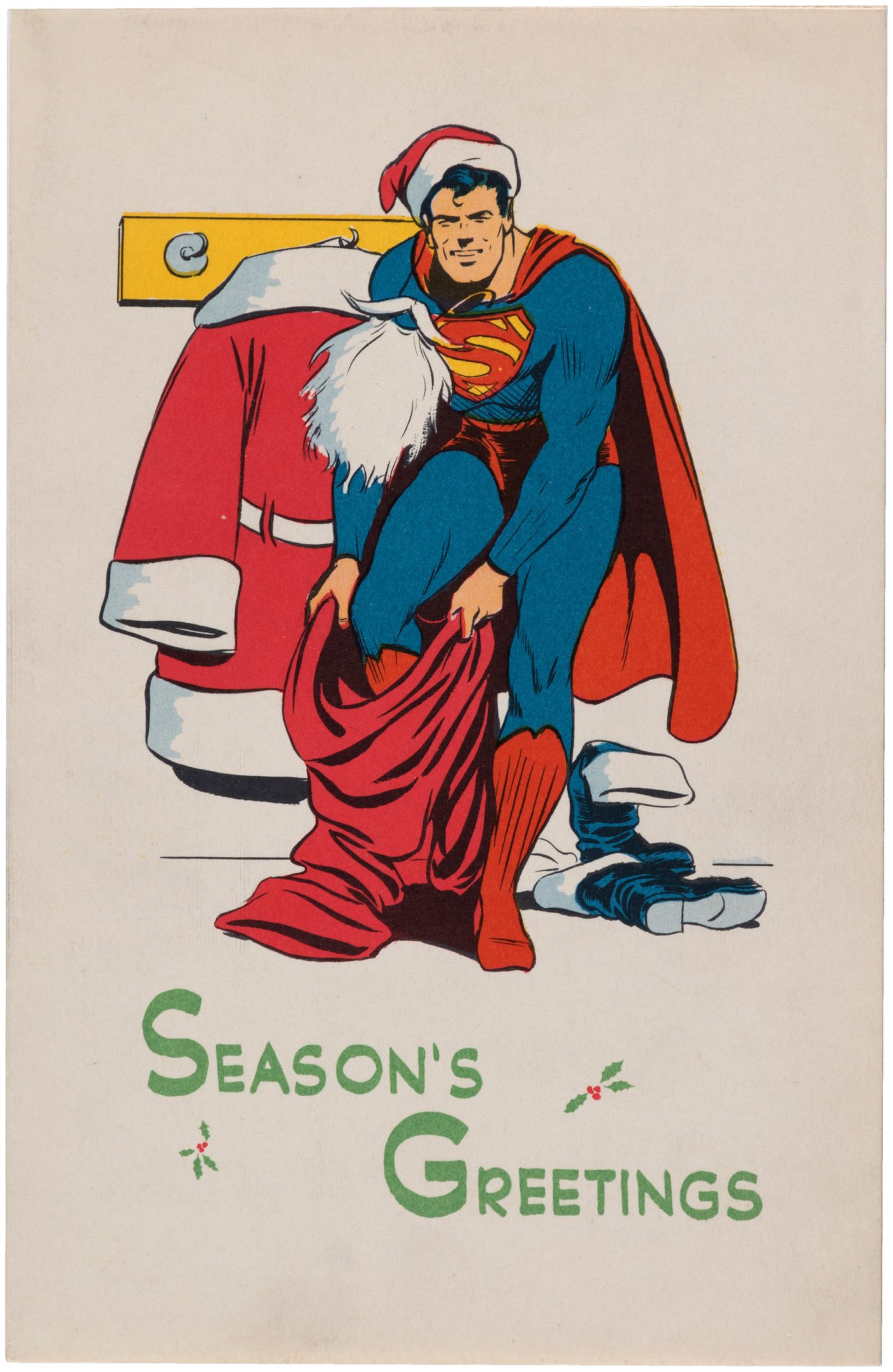 Hake's GOLDEN AGE SUPERMAN PROMOTIONAL DC COMICS CHRISTMAS CARD.