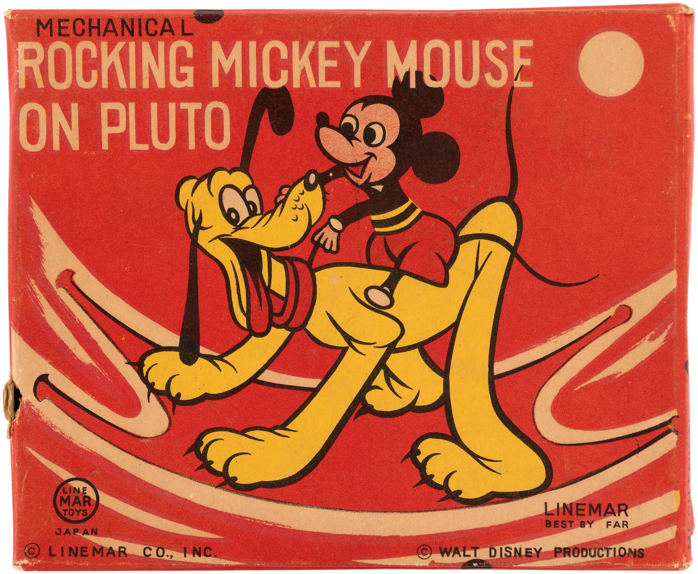 Hakes Rocking Mickey Mouse On Pluto Boxed Linemar Wind Up 1701