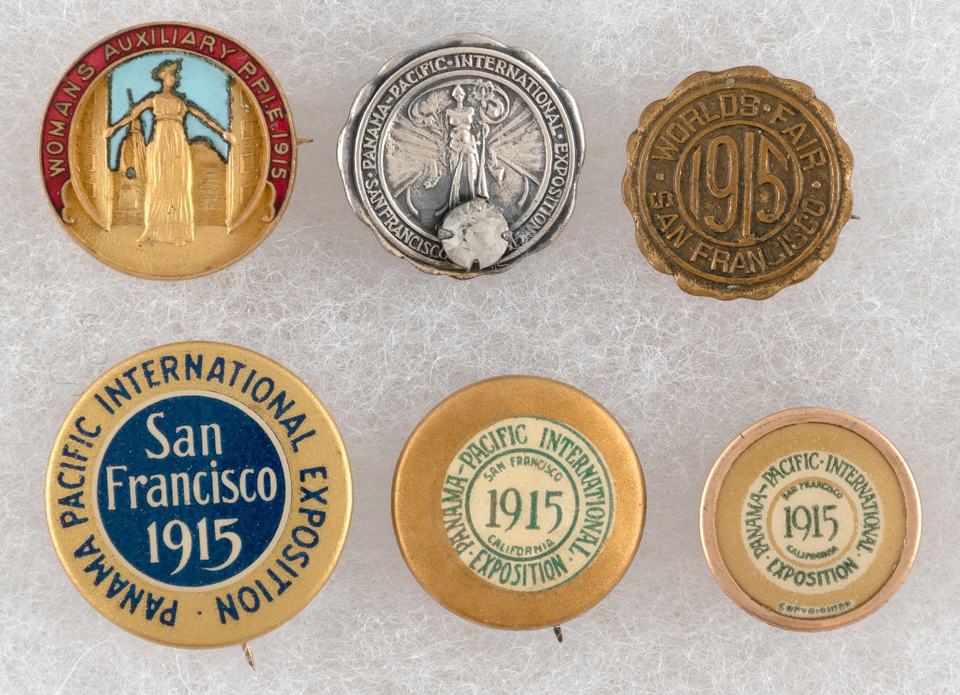 Hake's - PANAMA-PACIFIC 1915 SAN FRANCISCO 6 PINS AND STUDS INCLUDING ...