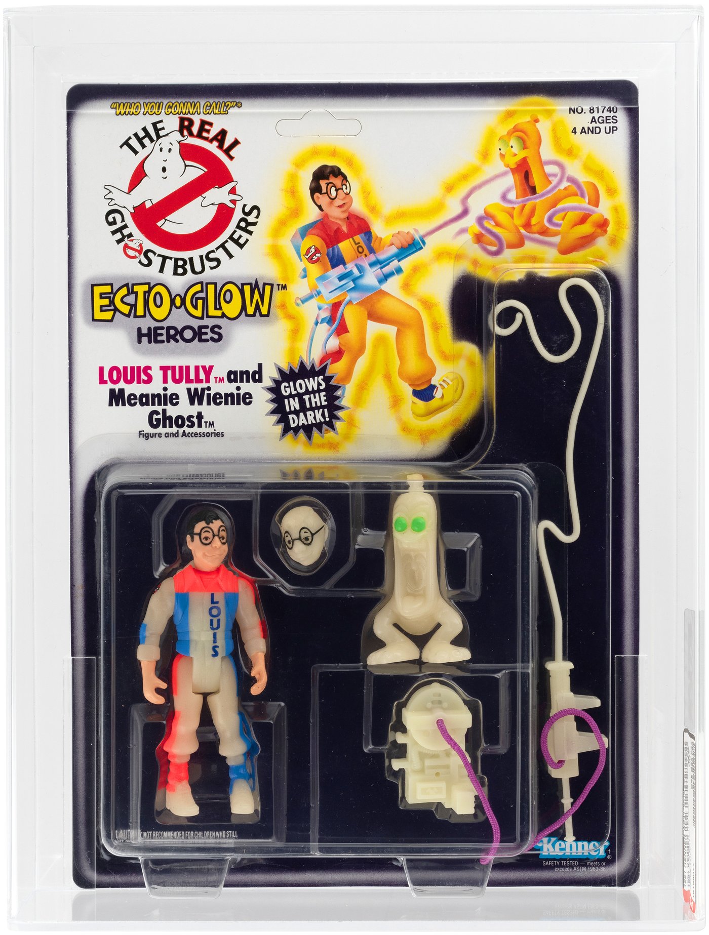 Real Ghostbusters: Ecto-Glow Heroes Louis Tully and Meanie Wienie Ghost,  Jan 1991 Action Figure by Kenner