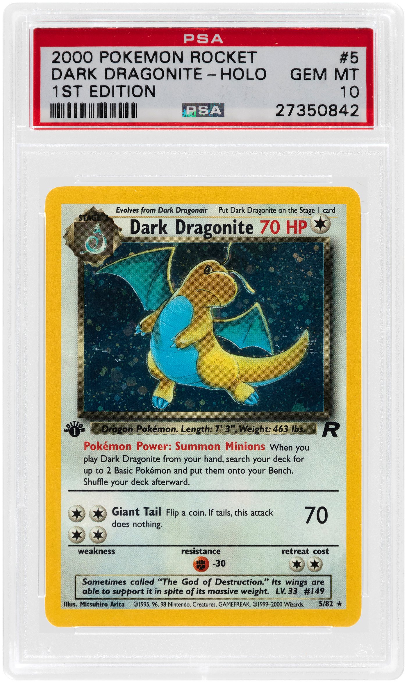 Pokemon popular first edition, Dark Dragonite 5 holo