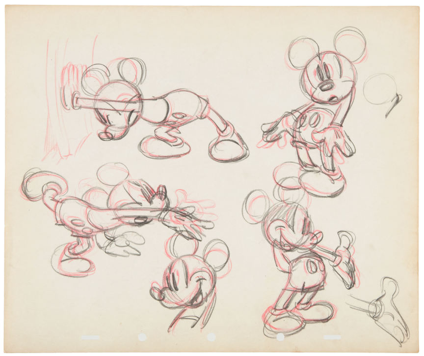 Hake's - MICKEY MOUSE MODEL SHEET CONCEPT ART ATTRIBUTED TO FRED MOORE.