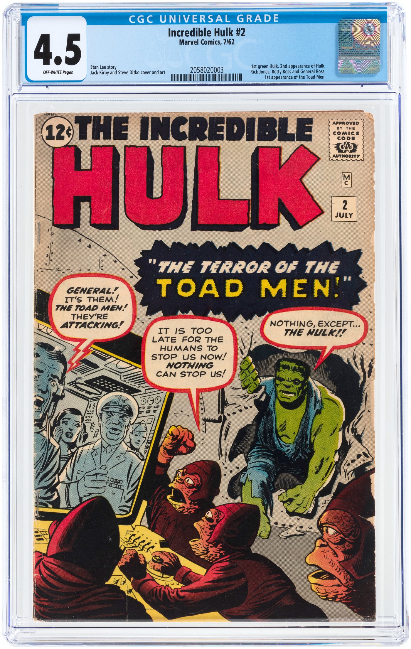 Hake S The Incredible Hulk July Cgc Vg