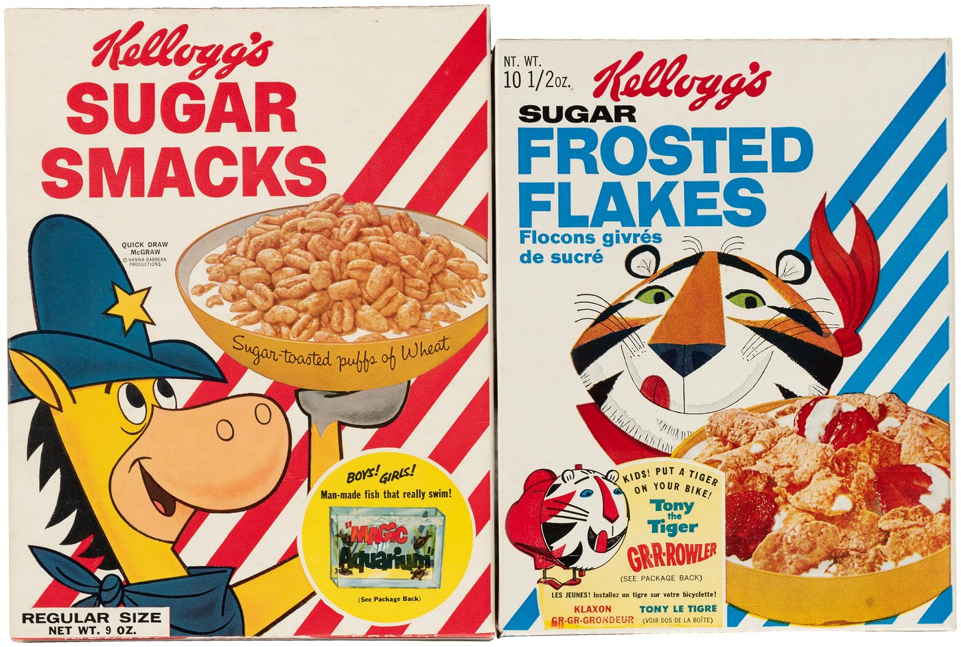 Hake's - KELLOGG'S CEREAL BOX PAIR WITH QUICK DRAW McGRAW AND TONY THE ...