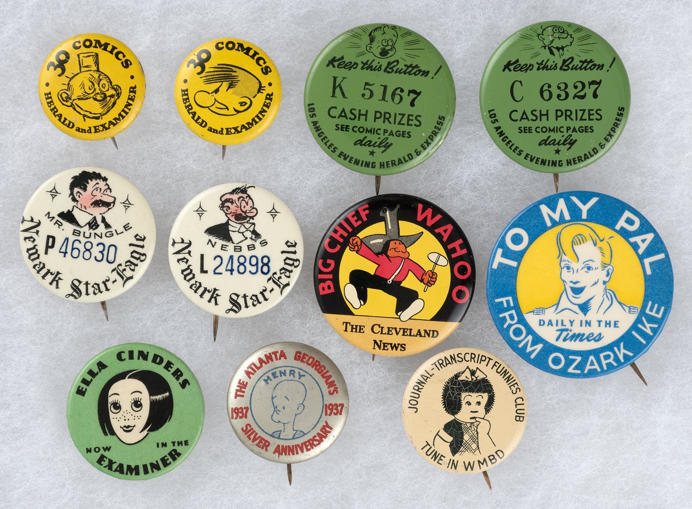 Hake's - CLASSIC COMIC CHARACTER NEWSPAPER ISSUED/RELATED BUTTON ...