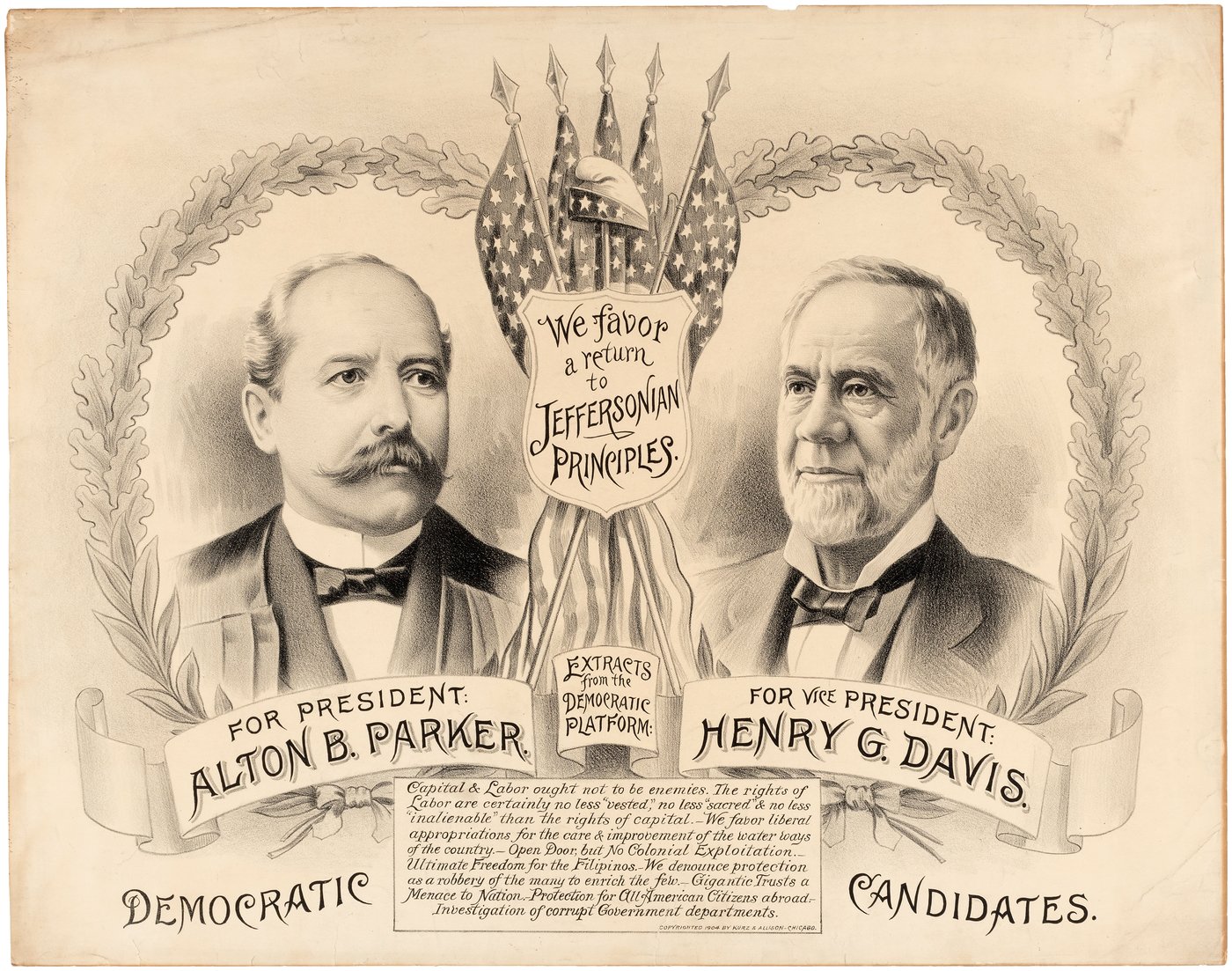 Hake's - PARKER & DAVIS HIGHLY GRAPHIC 1904 JUGATE POSTER.