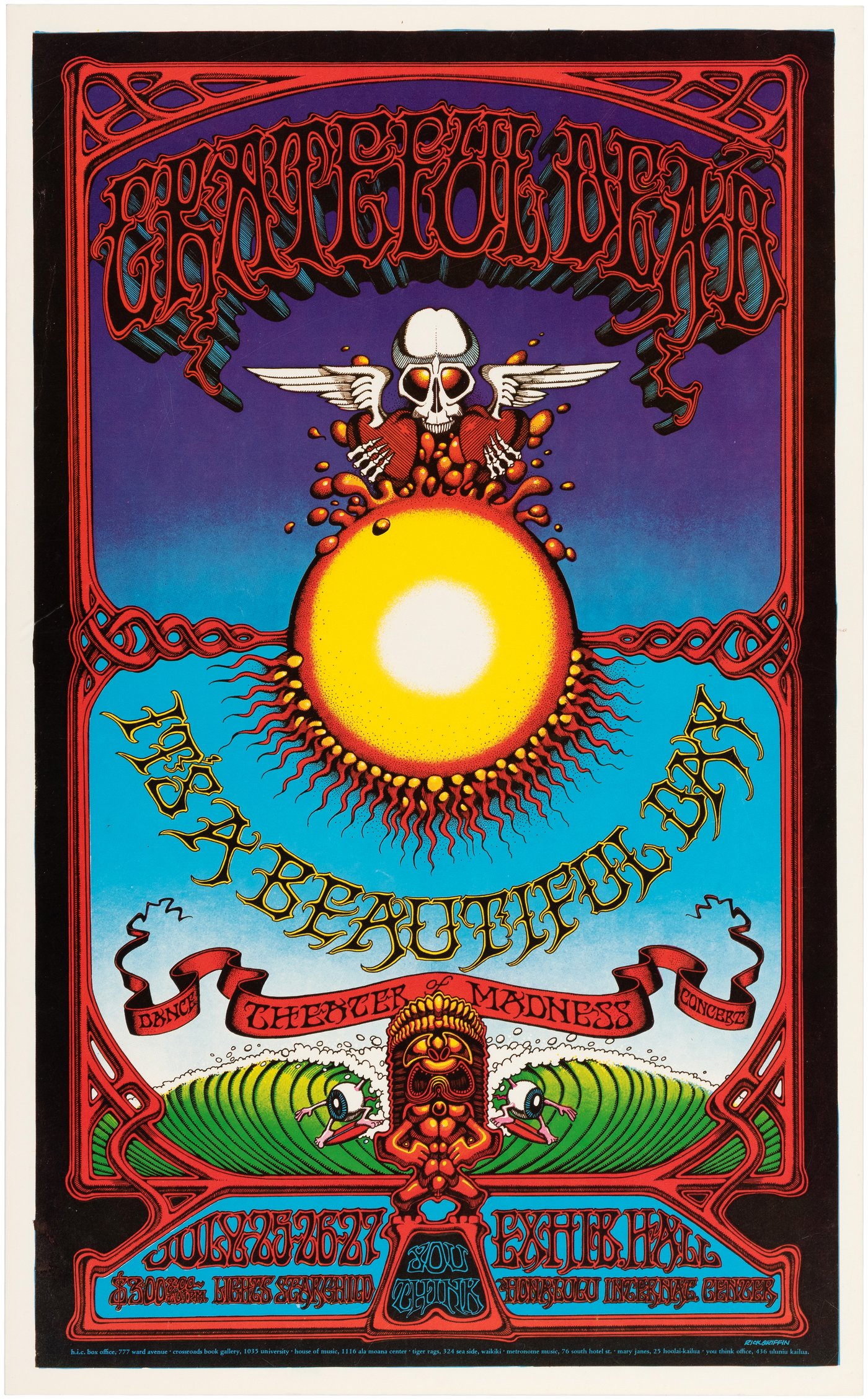 Hake's - GRATEFUL DEAD 'AOXOMOXOA' HONOLULU, HAWAII CONCERT POSTER WITH ...