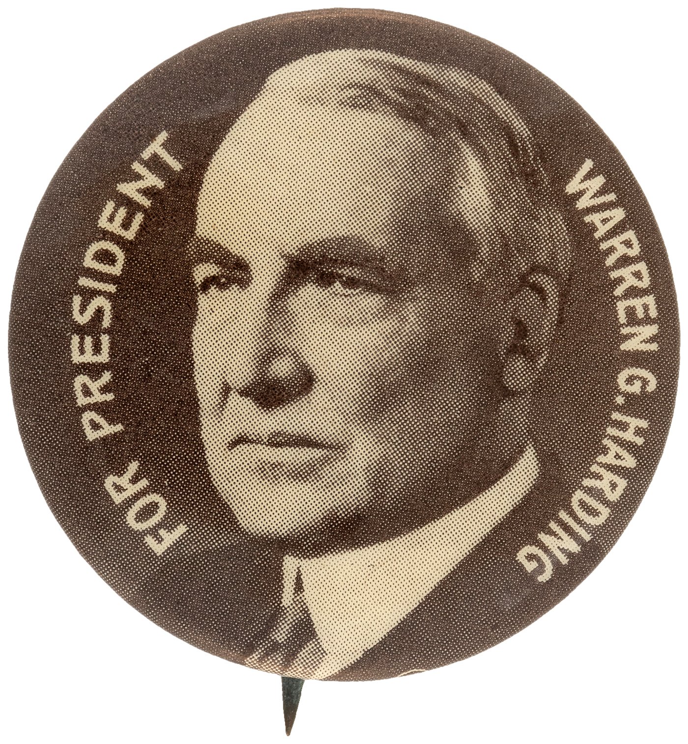 Hakes For President Warren G Harding 1920 Portrait Button