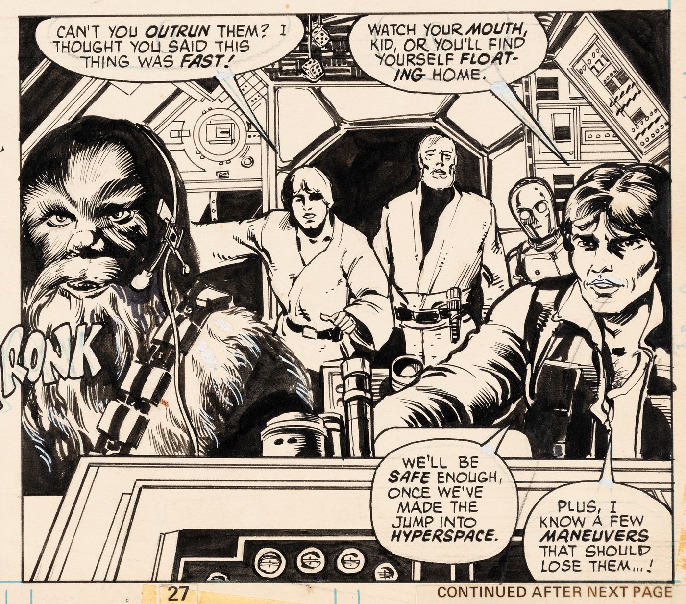 Hake S Star Wars 2 Comic Book Page Original Art By Howard Chaykin