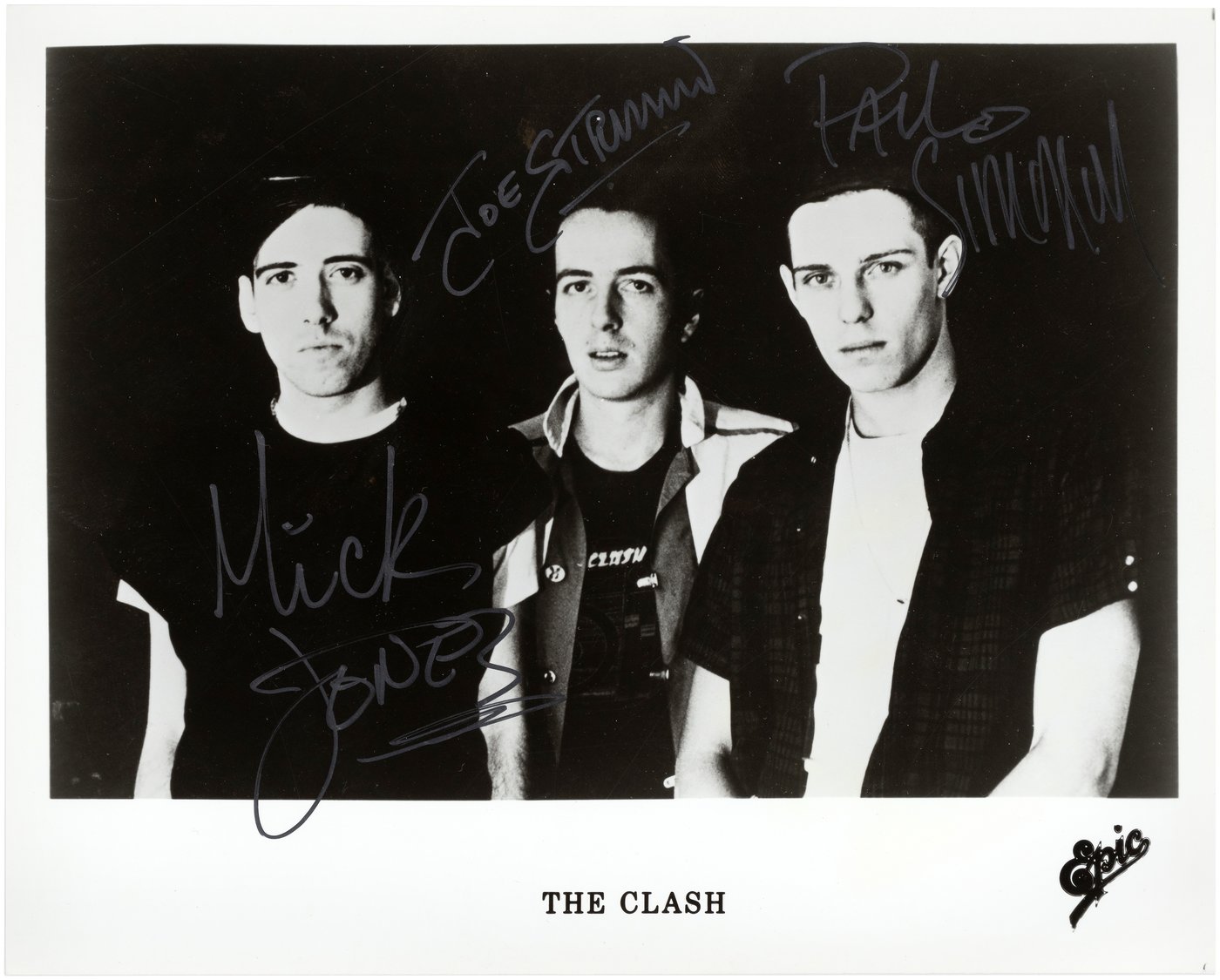 Hake's THE CLASH BANDSIGNED PHOTO.