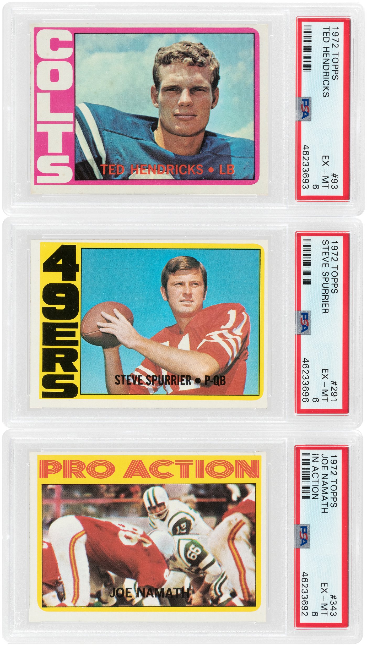 1972 Topps #240 Larry Little ROOKIE RC PSA 6 Graded Football