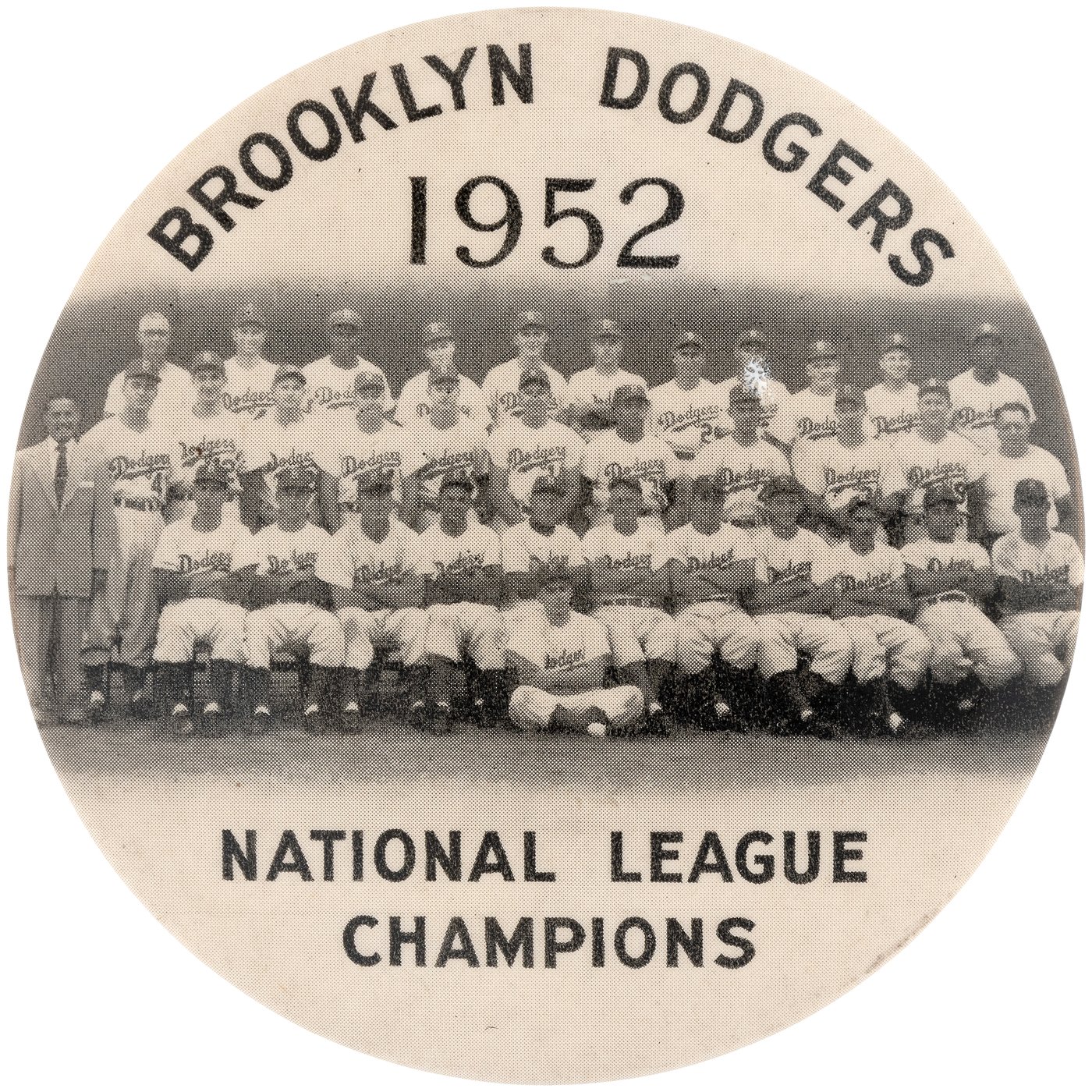 Hake's - OUTSTANDING BIG 6 BROOKLYN DODGERS BUTTON HIGHLY VALUED