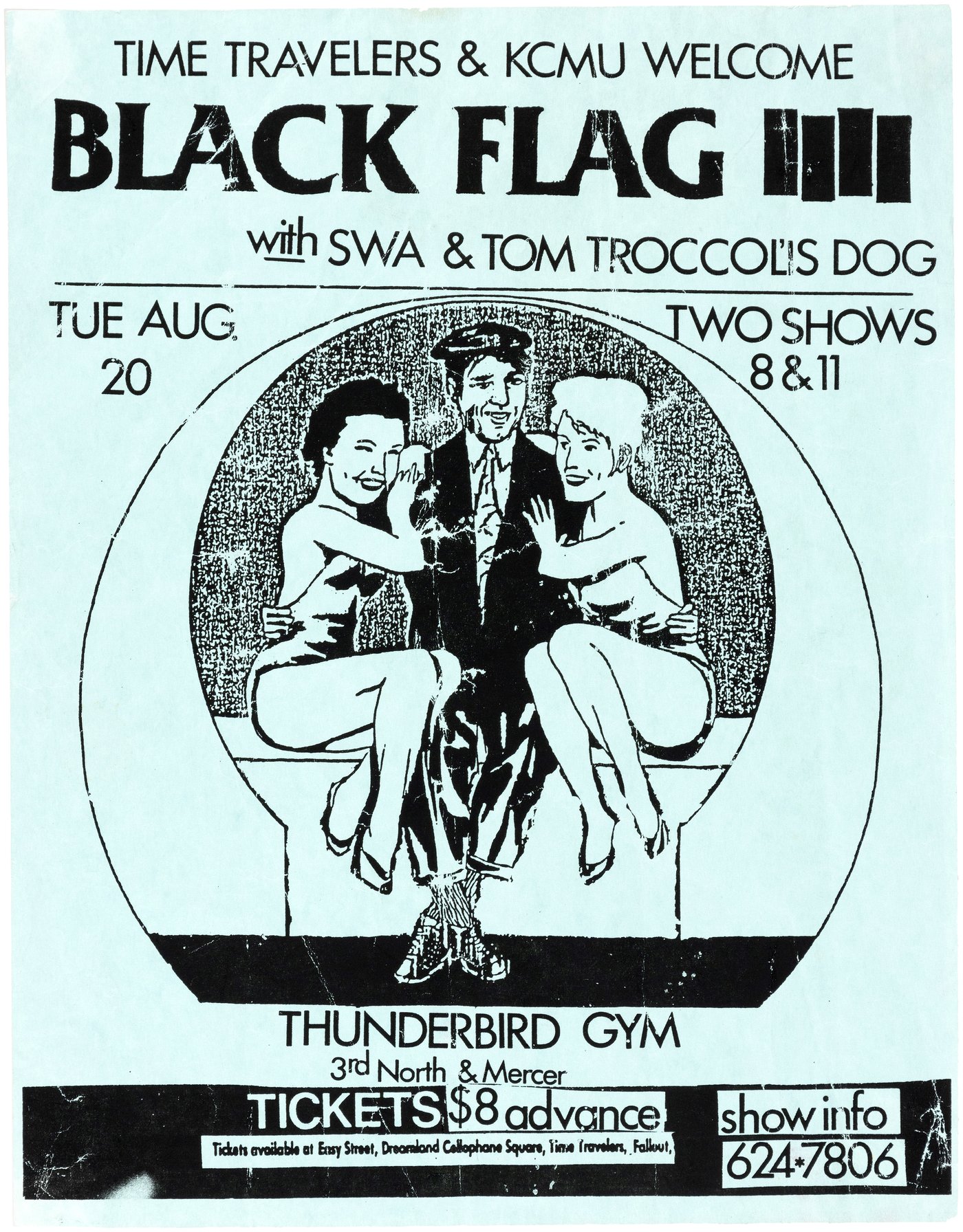 Hake's BLACK FLAG SEATTLE, WASHINGTON CONCERT FLYER & SACRAMENTO