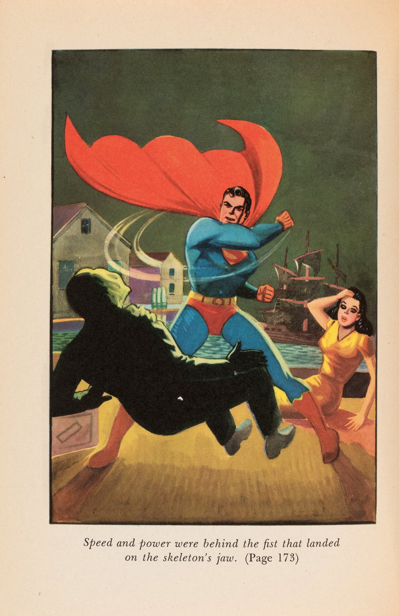 RARE 1942 FIRST EDITION - Superman, by George Lowther, 1942, illustrations by Joe Shuster including outlets 4 full page full color plates