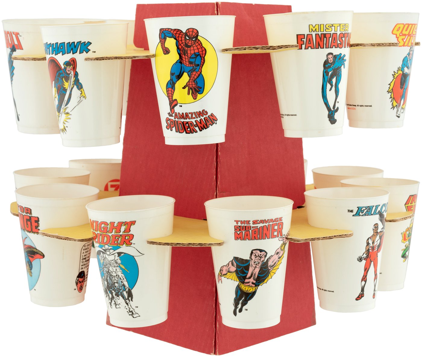 Hake's - MARVEL COMICS 7-ELEVEN SLURPEE PLASTIC CUP SET.