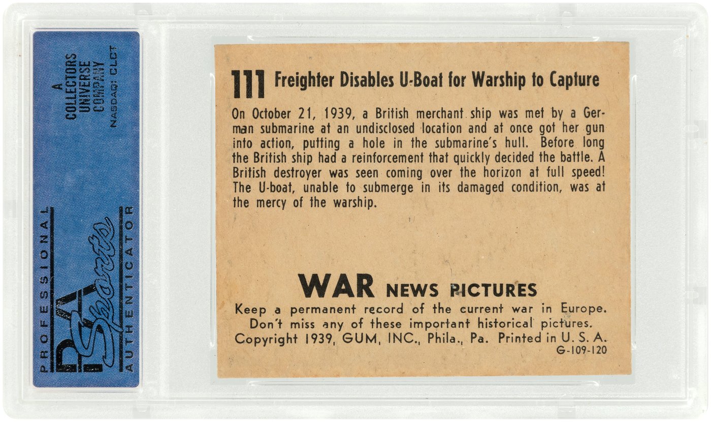 Hake's - 1939 WAR NEWS PICTURES #111 PSA NM 7 - POP ONE, THE HIGHEST ...