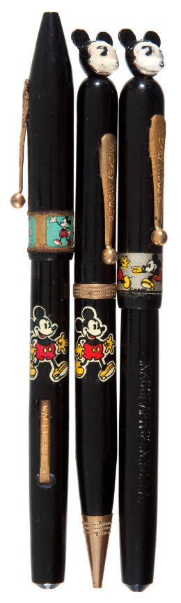 Hake's - “MICKEY MOUSE INKOGRAPH” THREE PENS AND PENCIL PLUS PROMO