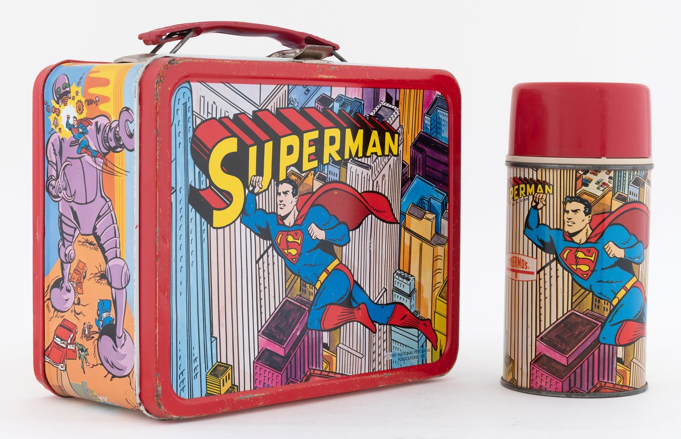 Hakes Superman Metal Lunchbox And Thermos