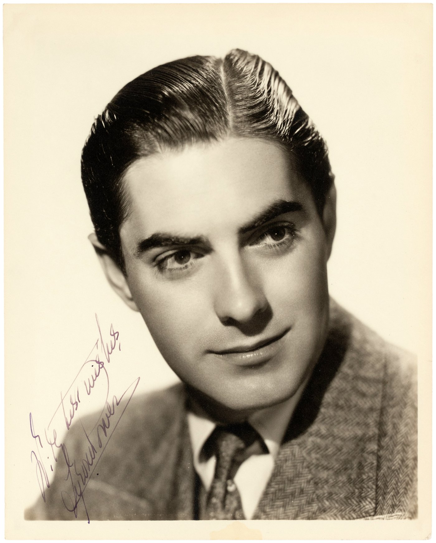 Hake's - TYRONE POWER SIGNED PHOTO.