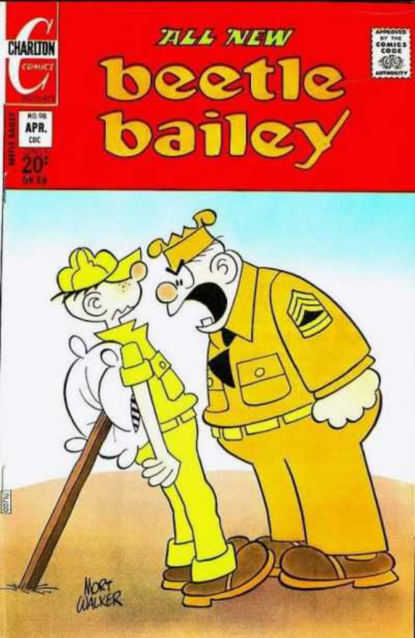 Hakes Beetle Bailey 98 Comic Book Cover Original Art By Mort Walker
