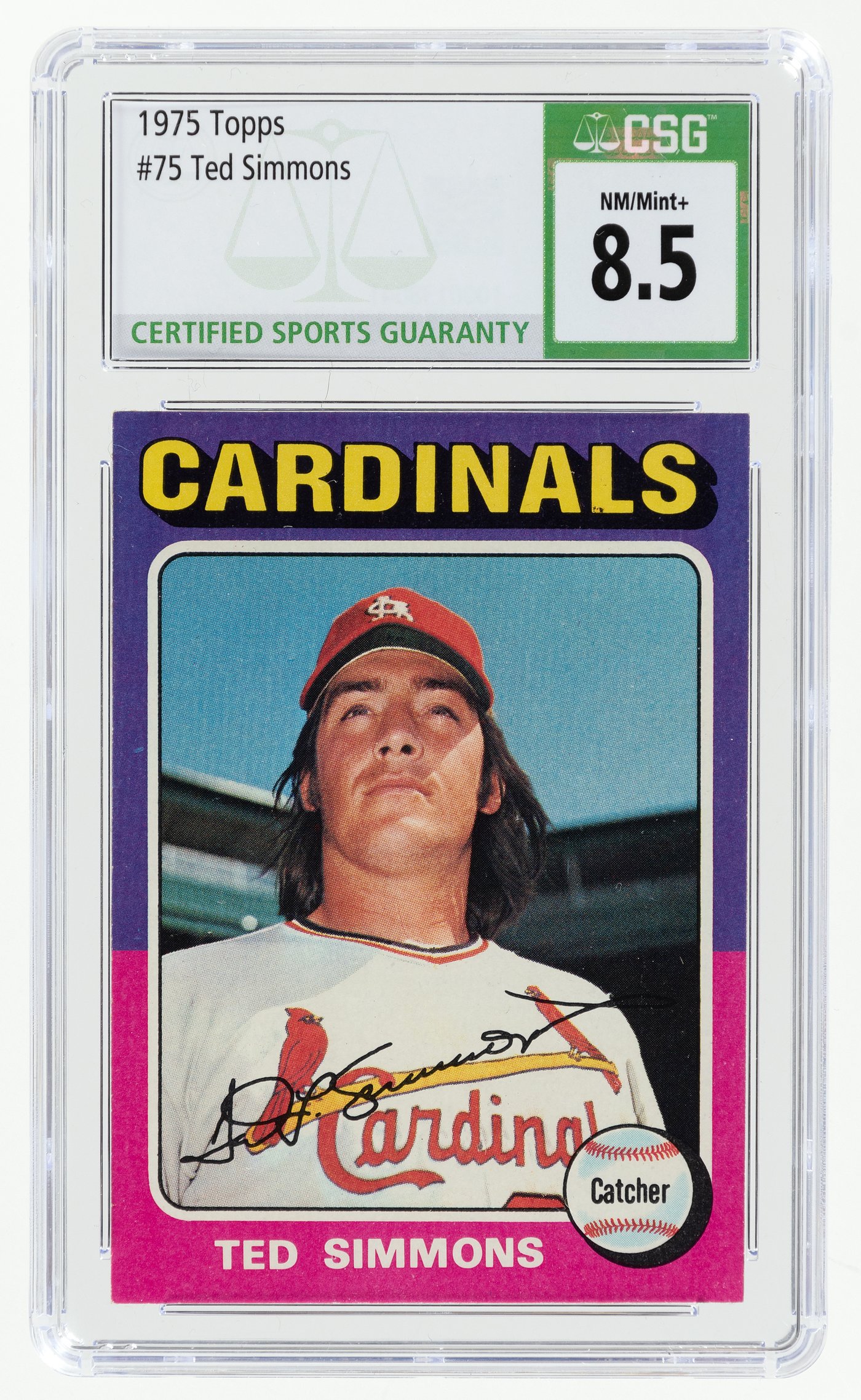 Hake's - 1975 TOPPS #75 TED SIMMONS (HOF) CSG 8.5 NM/MINT+.