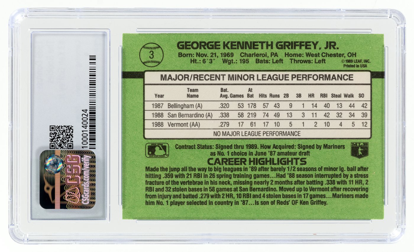 1989 Donruss Rookies #3 Ken Griffey Jr. - ! - MINT