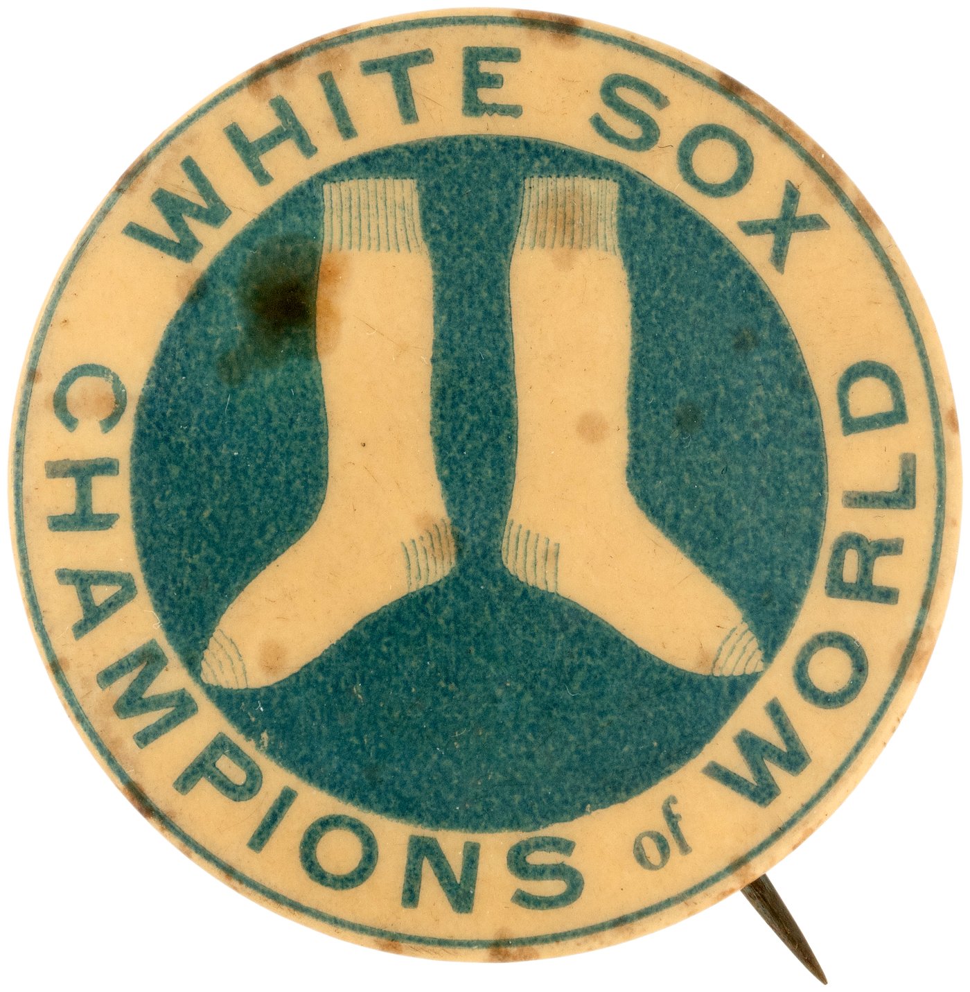 Hake's - 1906 CHICAGO WHITE SOX CHAMPIONS OF THE WORLD BUTTON.